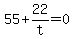 55+%2B+22%2Ft+=+0