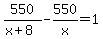 550%2F%28x%2B8%29-550%2Fx=1