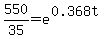 550%2F35+=+e%5E%280.368t%29