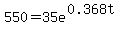 550=35e%5E%280.368t%29