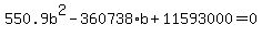 550.9b%5E2+-+360738%2Ab+%2B+11593000=0