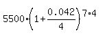 5500%2A%281%2B0.042%2F4%29%5E%287%2A4%29