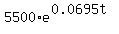 5500%2Ae%5E%280.0695t%29