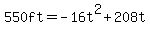 550ft=-16t%5E2%2B208t