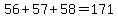56%2B57%2B58=171