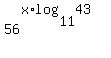56%5E%28x%2Alog+%2811%2C43%29%29
