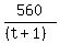 560%2F%28%28t%2B1%29%29