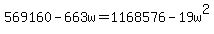 569160+-+663w+=+1168576+-+19w%5E2
