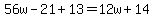 56w-21%2B13=12w%2B14