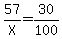 57%2FX+=+30%2F100