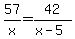 57%2Fx=42%2F%28x-5%29