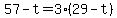 57-t=3%2829-t%29