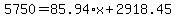 5750=85.94%2Ax%2B2918.45