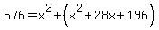 576=x%5E2%2B%28x%5E2%2B28x%2B196%29
