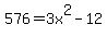 576+=+3x%5E2-12