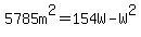 5785m%5E2=154W-W%5E2