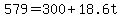 579+=+300+%2B+18.6t