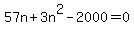 57n%2B3n%5E2-2000=0