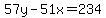 57y-51x=234