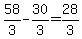 58%2F3+-+30%2F3+=+28%2F3