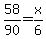 58%2F90+=+x%2F6