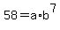 58=a%2Ab%5E7