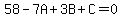 58-7A%2B3B%2BC=0