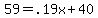 59=.19x%2B40