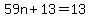 59n%2B13=13