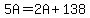 5A=2A%2B138