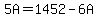 5A+=+1452+-+6A