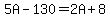 5A-130=2A%2B8