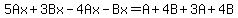 5Ax%2B3Bx-4Ax-Bx=A%2B4B%2B3A%2B4B
