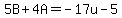 5B%2B4A=-17u-5