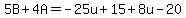 5B%2B4A=-25u%2B15%2B8u-20