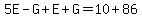 5E-G%2BE%2BG=10%2B86