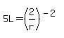 5L+=+%282%2Fr%29%5E%28-2%29