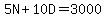 5N%2B10D=3000