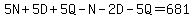 5N%2B5D%2B5Q-N-2D-5Q=681