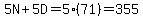 5N%2B5D=5%2871%29=355
