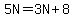 5N=3N%2B8