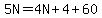 5N=4N%2B4%2B60