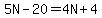 5N-20=4N%2B4