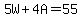 5W%2B4A+=+55