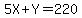 5X%2BY=220