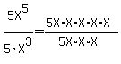 5X%5E5%2F5X%5E3=%285X%2AX%2AX%2AX%2AX%29%2F%285X%2AX%2AX%29