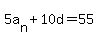 5a%5Bn%5D%2B10d=55