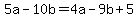 5a-10b=4a-9b%2B5