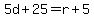 5d%2B25=r%2B5