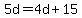 5d=4d%2B15